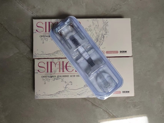 Relleno cutáneo transparente para labios y rostro 24 mg/ml de ácido hialurónico
